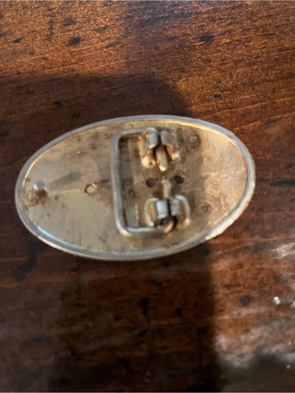 Men's Oval Floral Engraved Belt Buckle - Gold